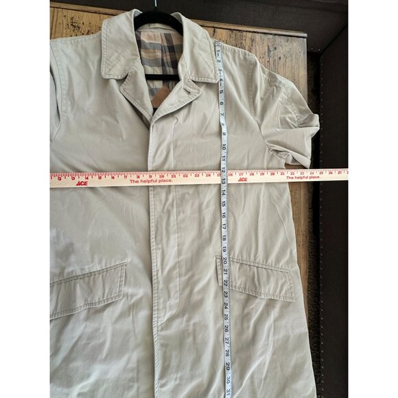 Harbor Master Mens Tan Coat 38R collared long sleeve polyester button pockets - Picture 8 of 11